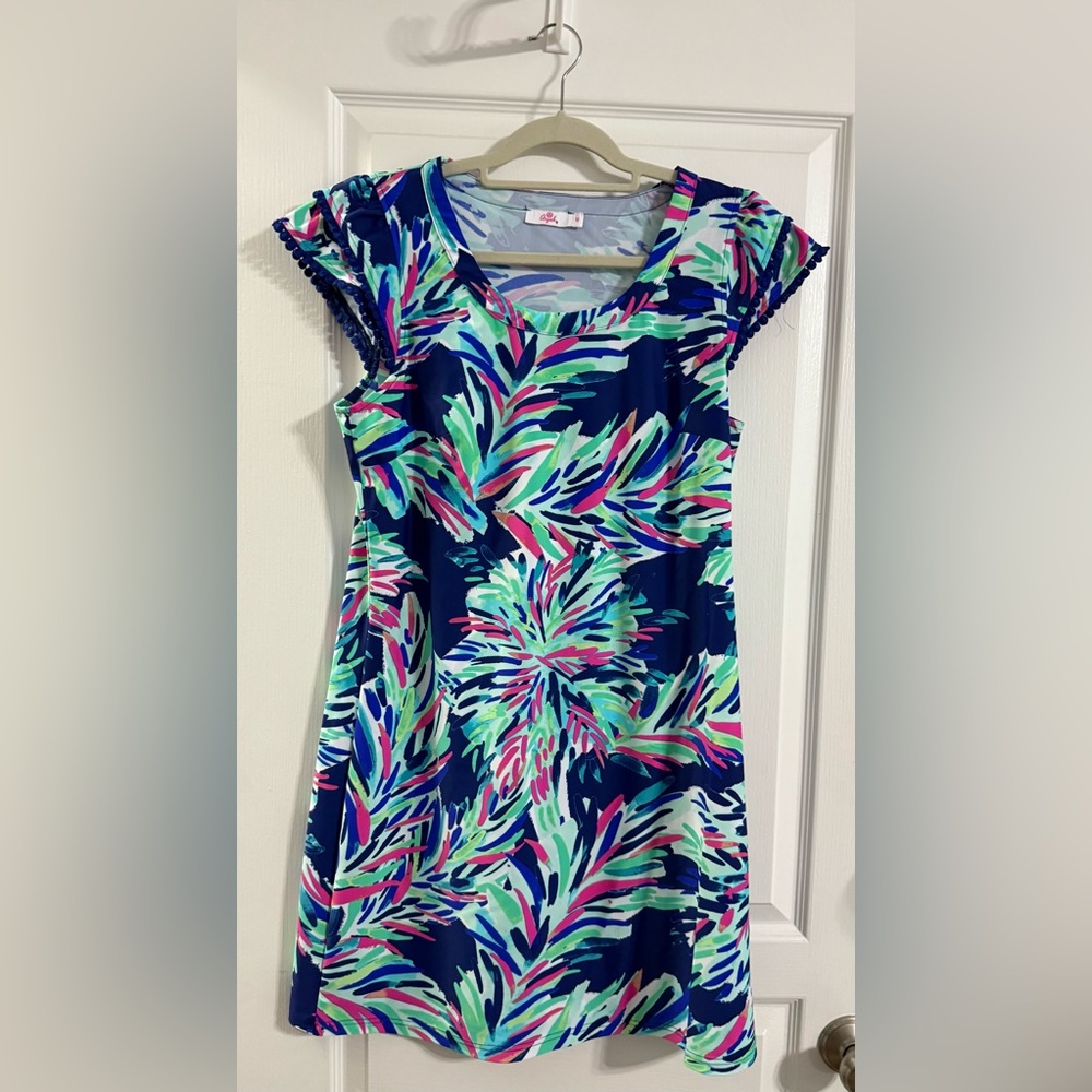 Aryeh Colorful Tropical Print Dress size L
